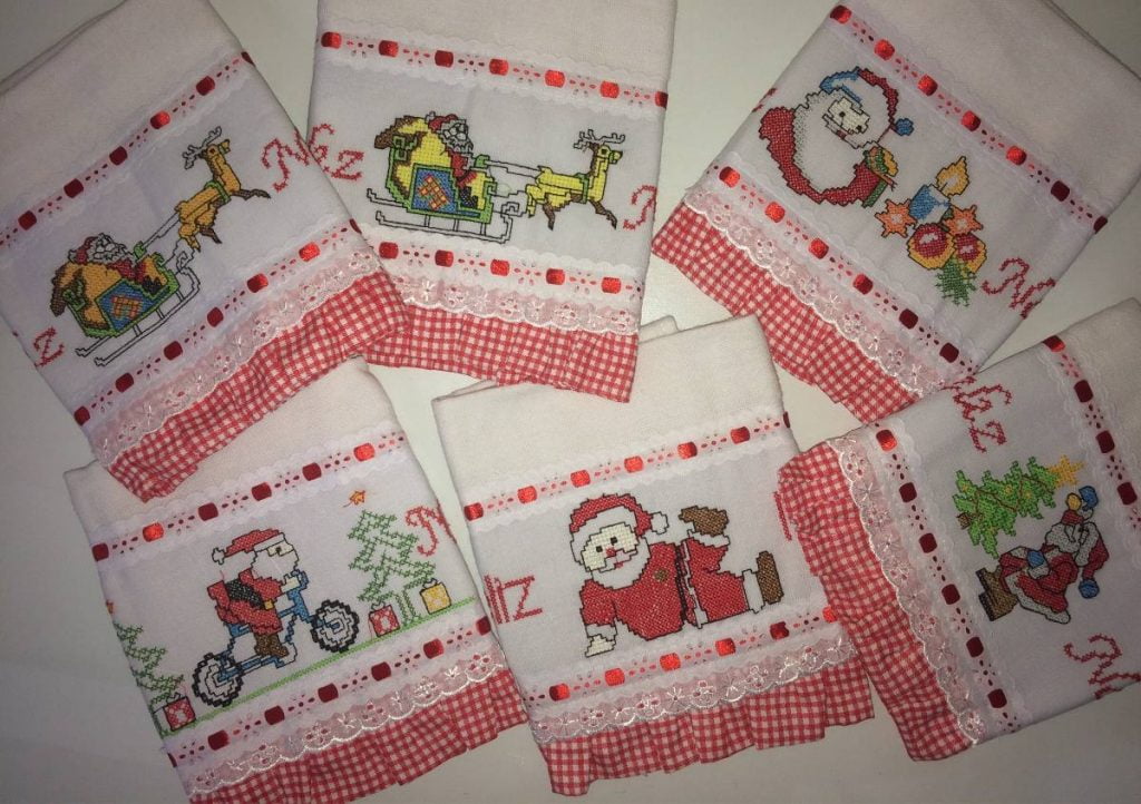 Panos de Pratos com estampas de Natal 