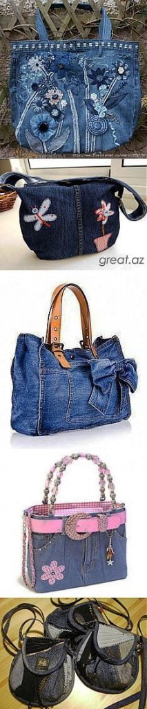 Artesanato com jeans bolsa