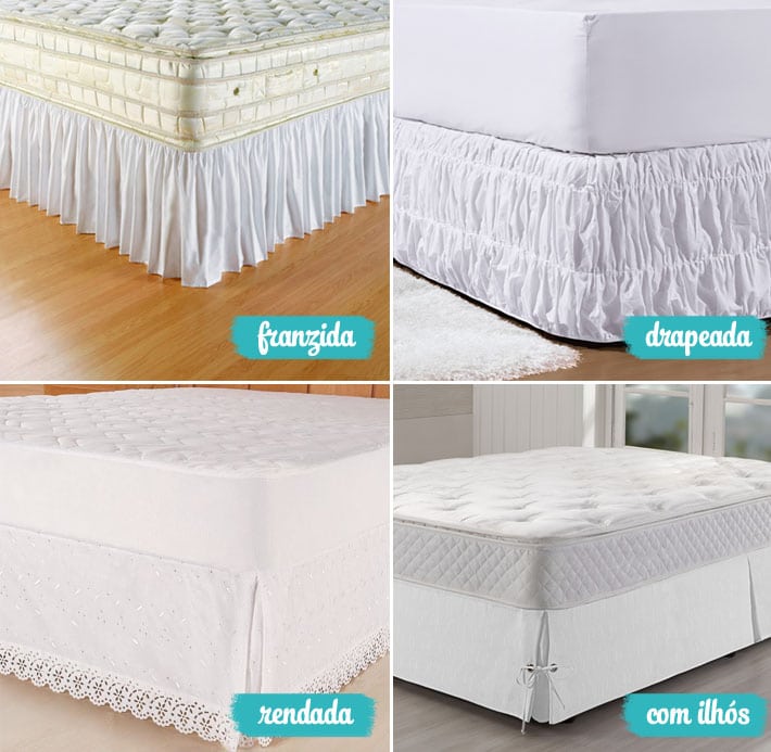 Saia para Cama Box franzida para cama de casal