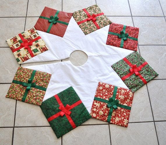 Modelos de Patchwork saia de árvore de natal