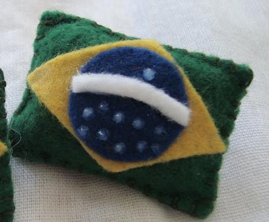 bandeira de feltro seleção brasileira decoração futebol