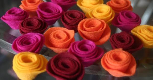 rosas de feltro para enfeites