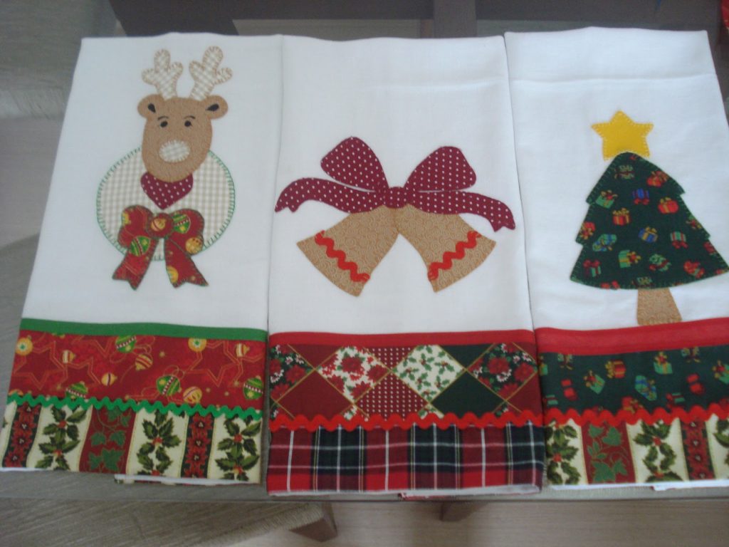 Pano de Prato de Papai Noel patchwork