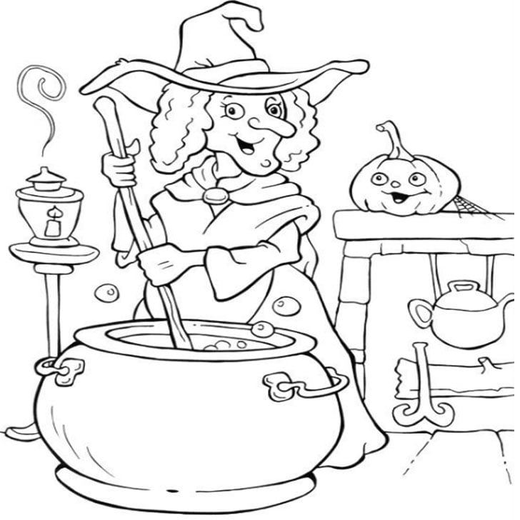 Como desenhar uma criança em uma fantasia de bruxa de Halloween (Cute  Kawaii) –  – Desenhos para Colorir