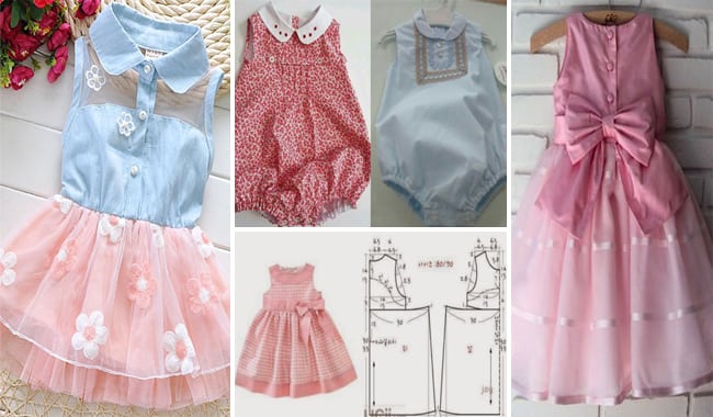 25 Moldes e Passo a Passo de Como Costurar Vestidos de Bebê e Criança