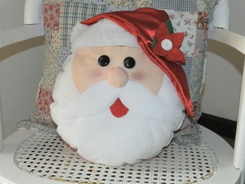 Rosto lindo do papai noel com toquinha de seda pra decorar