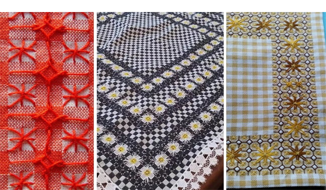 Image result for graficos de bordados em tecido xadrez para