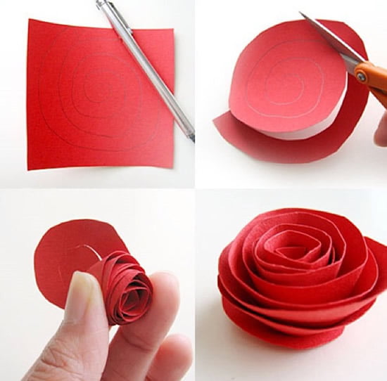 com fazer flor de papel simples