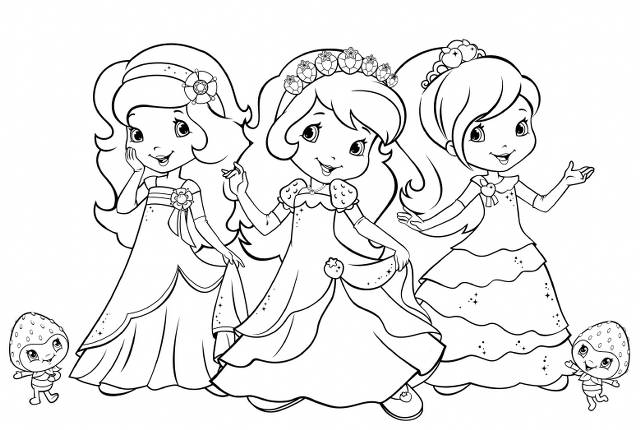 Princesas do desenho da moranguinho para colorir