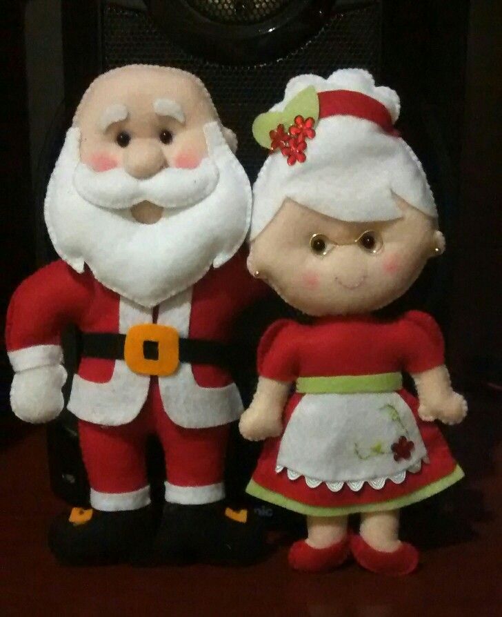 Papai Noel e Mamãe Noel de feltro