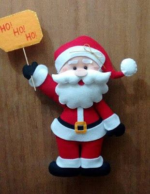 Papai noel de feltro para a porta