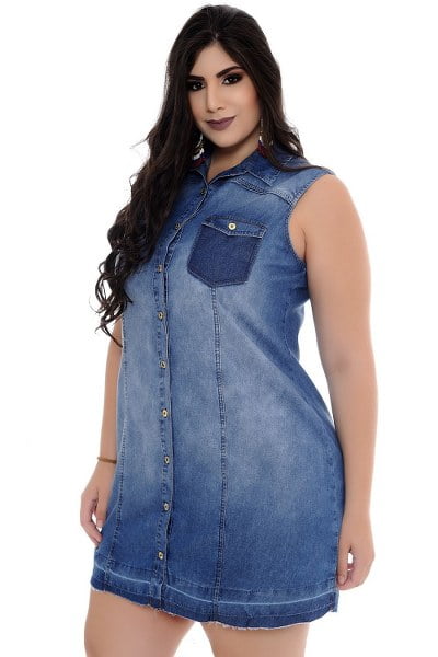 Vestido jeans plus size