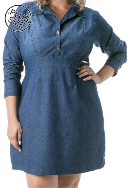 Vestido jeans plus size