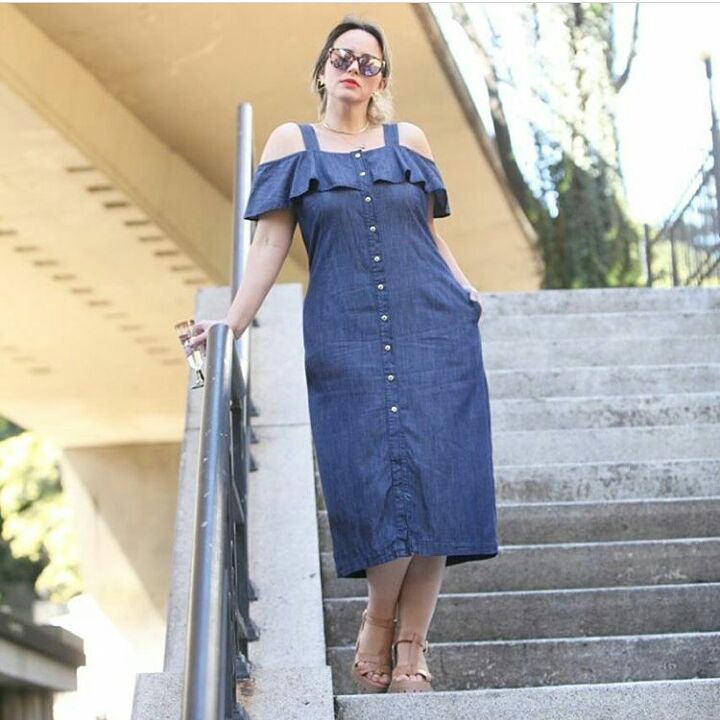 Vestido jeans plus size