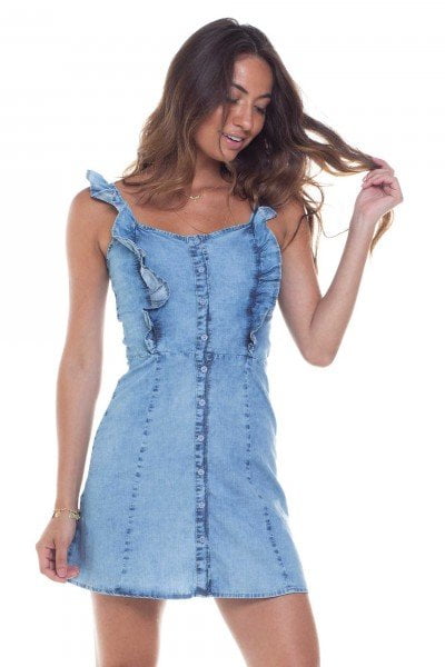 vestido jeans curto