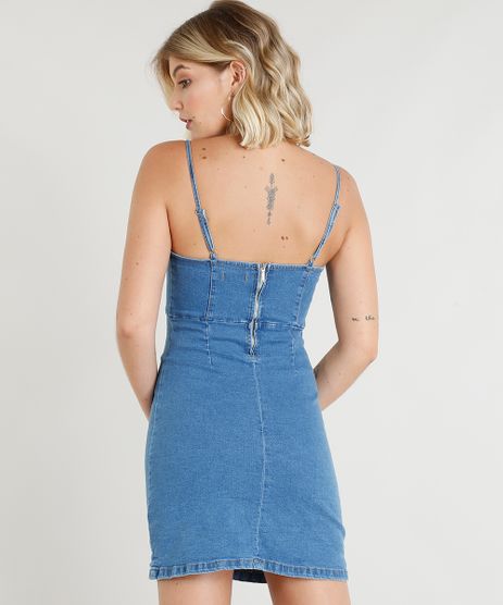 vestido jeans curto