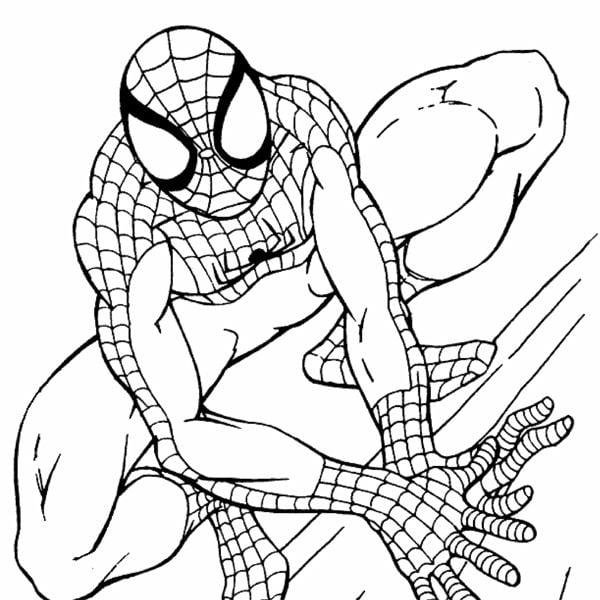 desenho animado homem aranha para crianças colorir