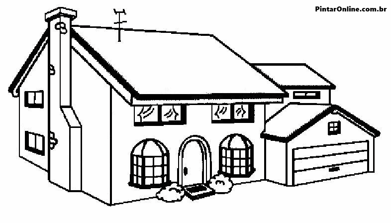 Molde de desenho de casa para imprimir, coloridas e fachadas modernas