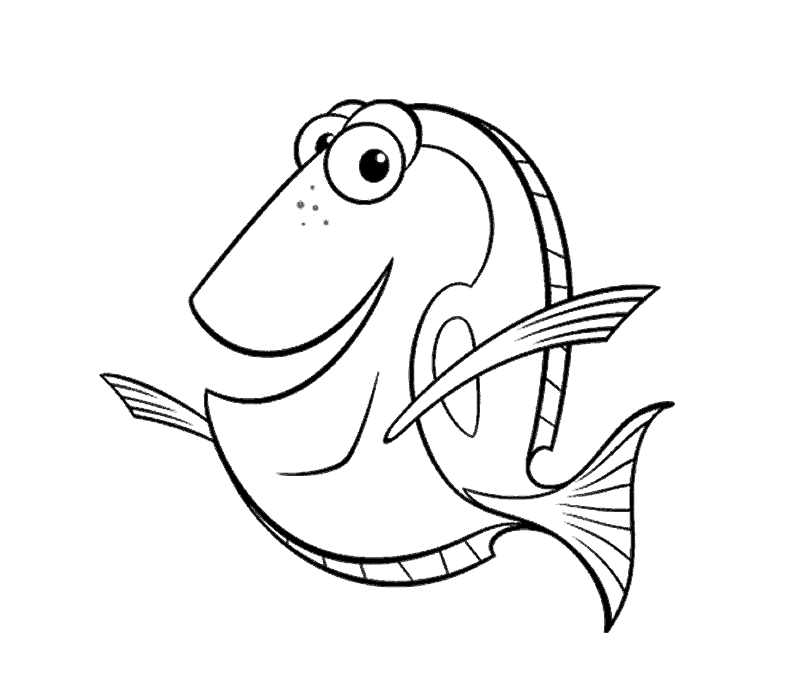 Desenho de peixe procurando Nemo