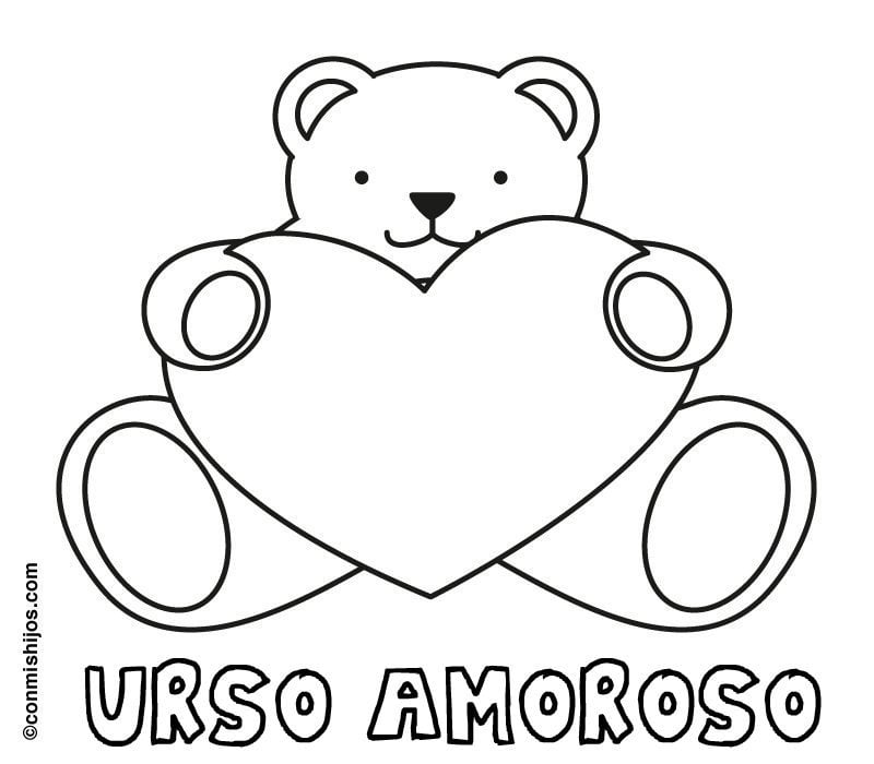 desenho de urso molde