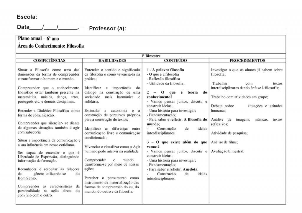 Planejamento de Aula