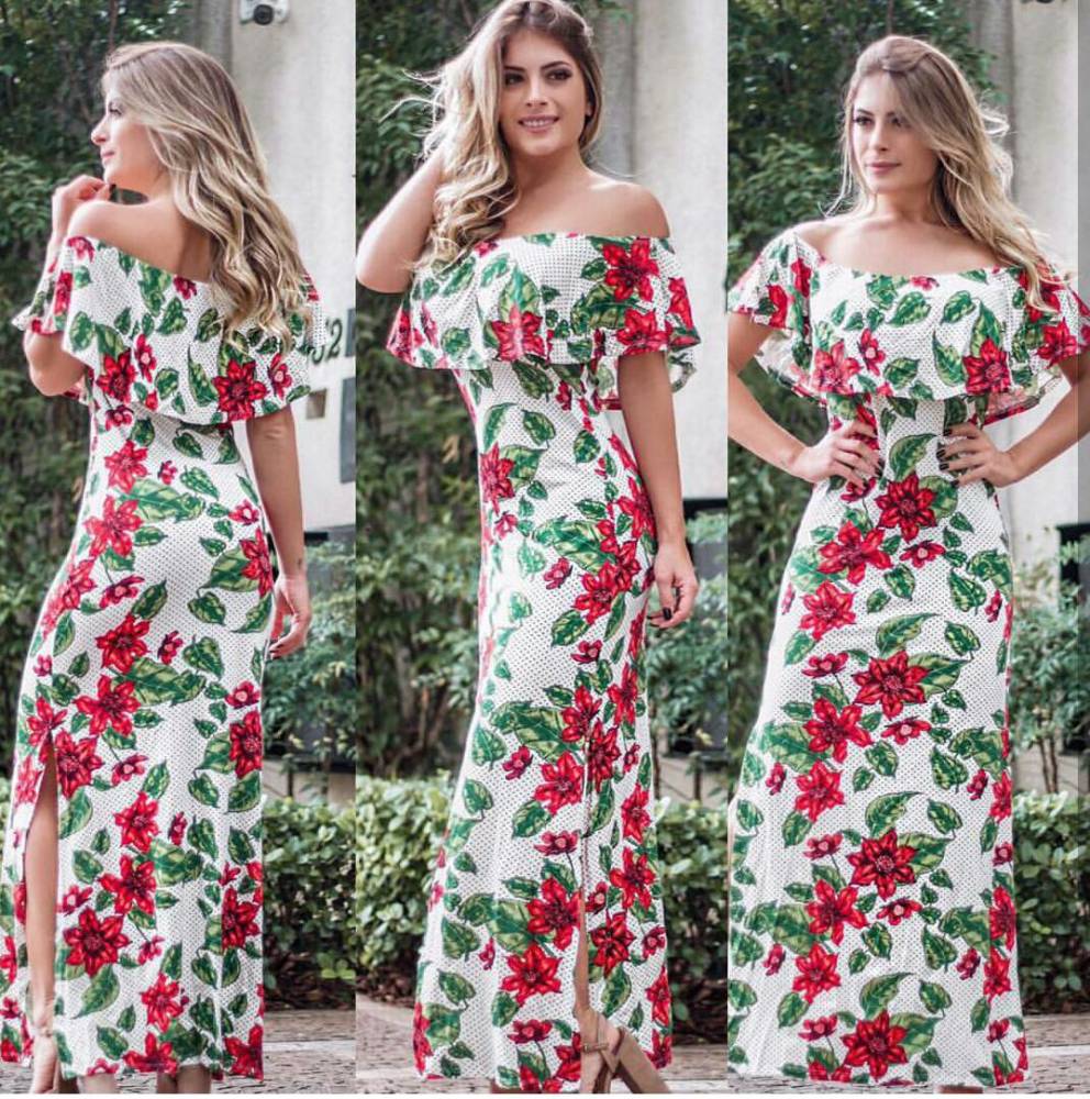 Vestido longo floral