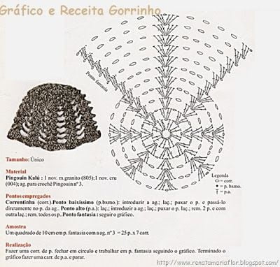 Touca de Crochê feminina