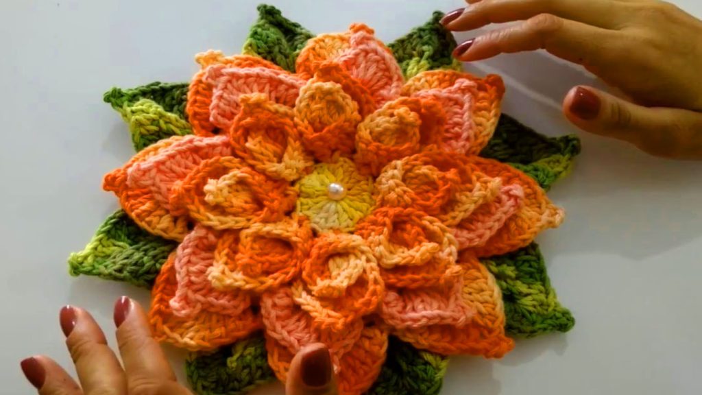 mega flor de croche