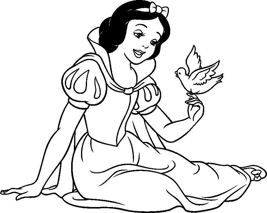 Branca de Neve sete anões para colorir