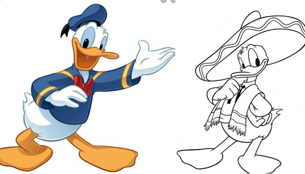 molde desenho do Pato Donald colorir imprimir