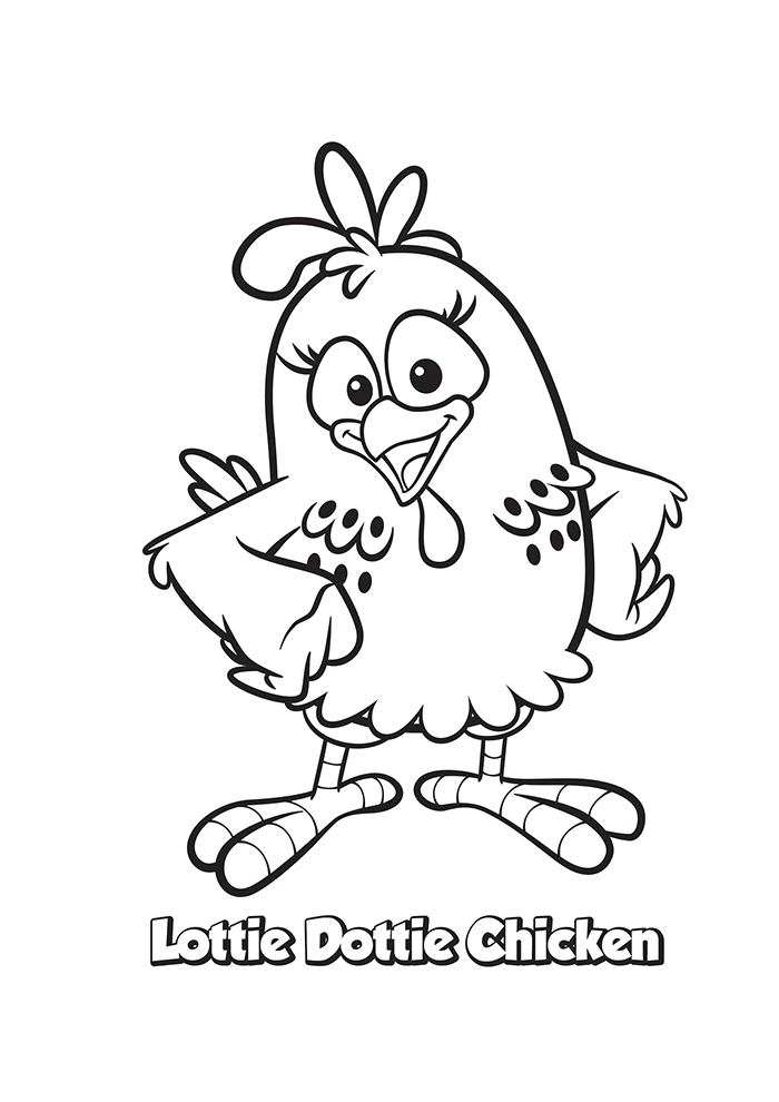 imagem da galinha pintadinha , personagem principal - Lottie Dottie Chicken