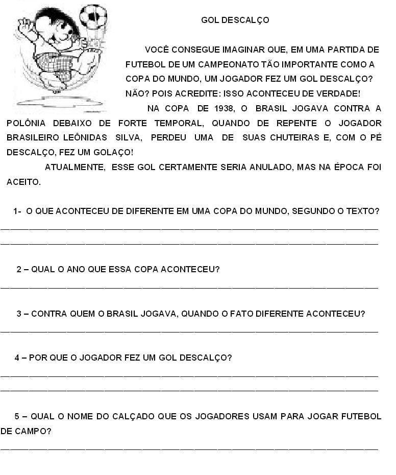 interpretação de texto 4 ano