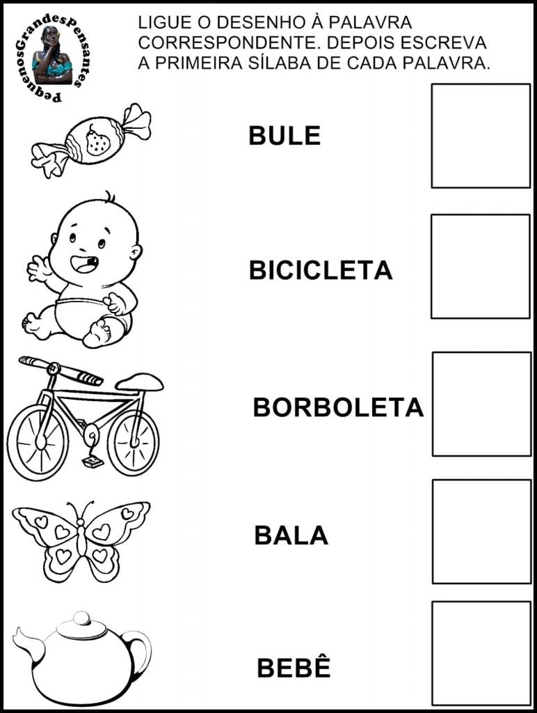 atividades com a familia silabica do b