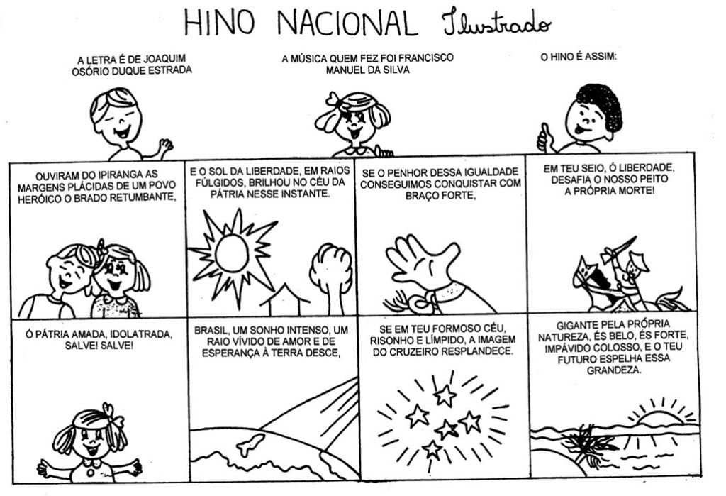 atividades de 7 de setembro hino nacional ilustrado