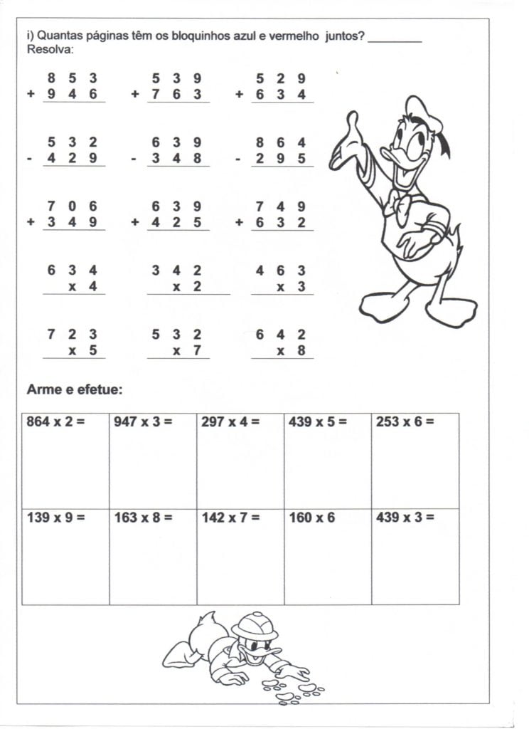 atividades de matematica 5 ano soma subtracao multiplicacao