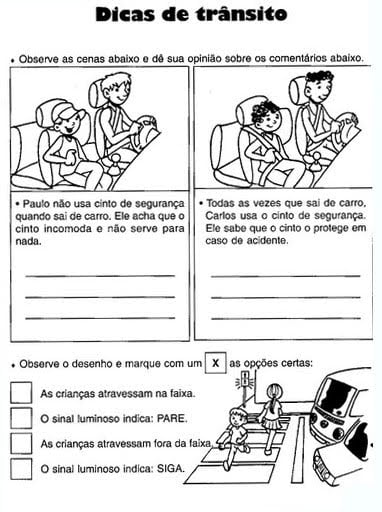 atividades sobre o trânsito para 6o ao 9o ano - Dicas de Trânsito