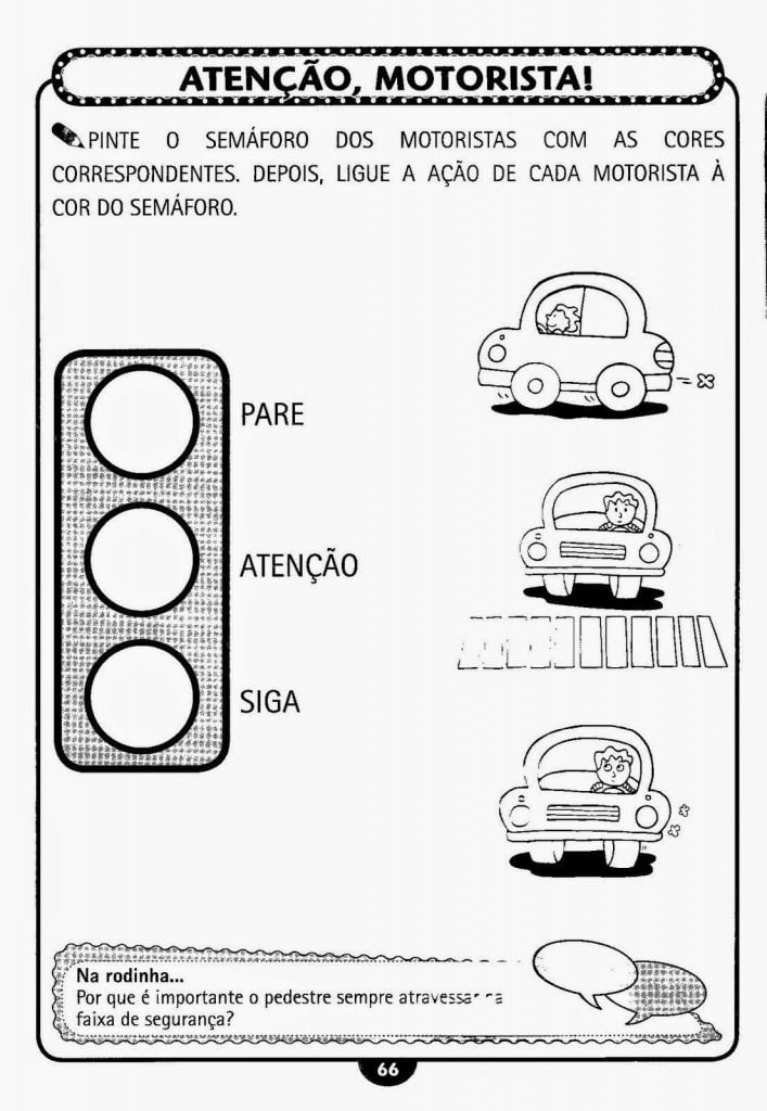 atividades transito educação infantil