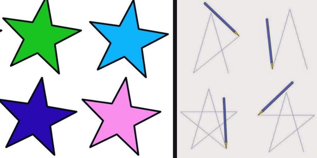 como desenhar uma estrela passo a passo