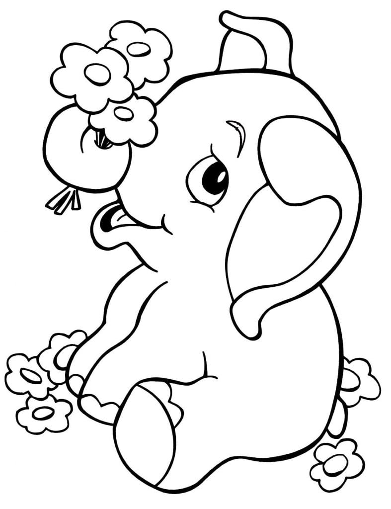 baby elefante desenho para colorir