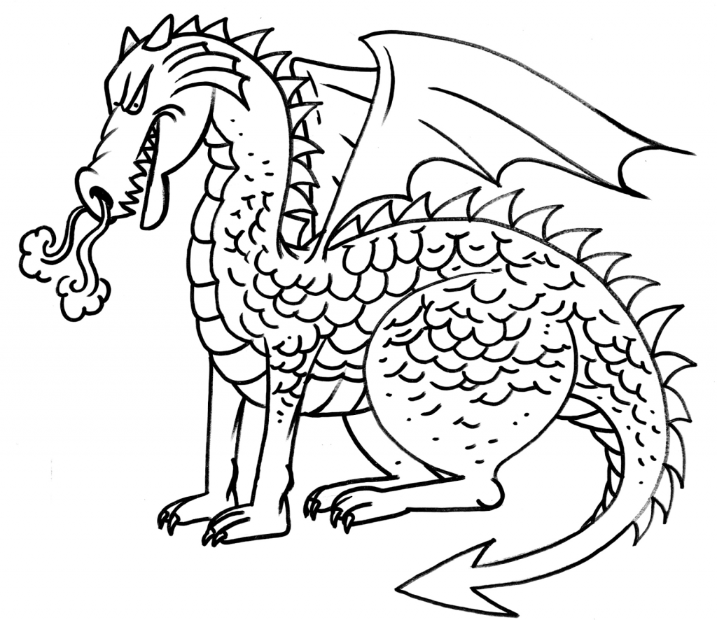 desenho para colorir dragão