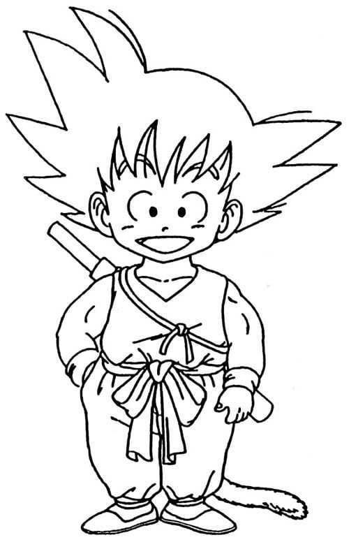 imagem do goku criança para colorir