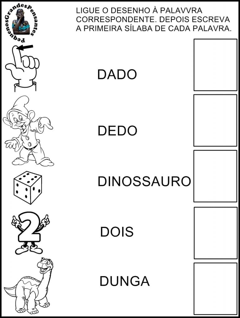 atividades com a familia silabica do d