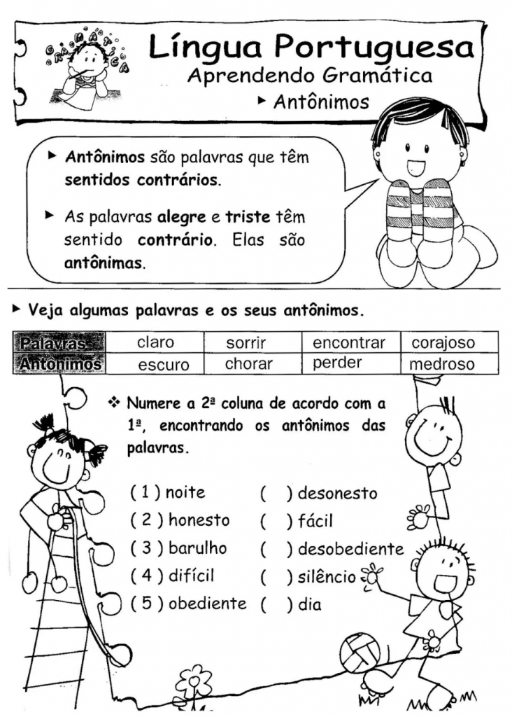 atividades de portugues 2 ano fundamental pdf antonimos