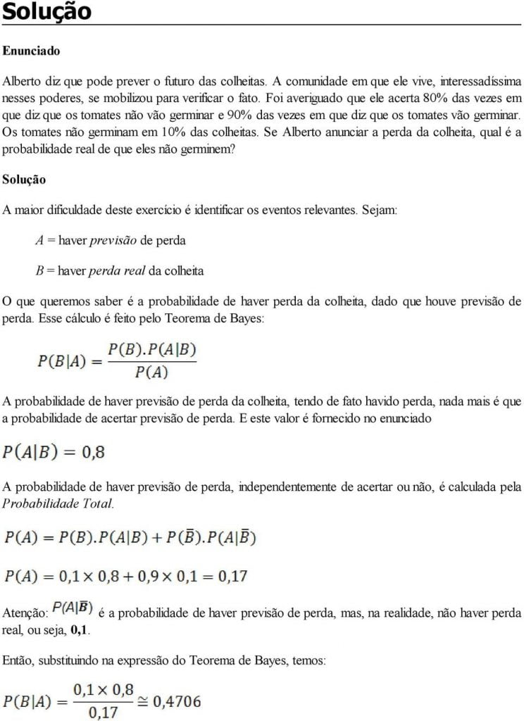 exercicios probabilidade resolvido