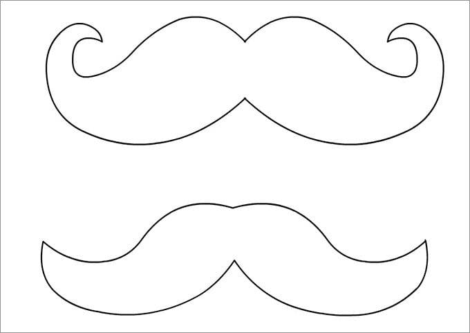 molde de bigode para colorir