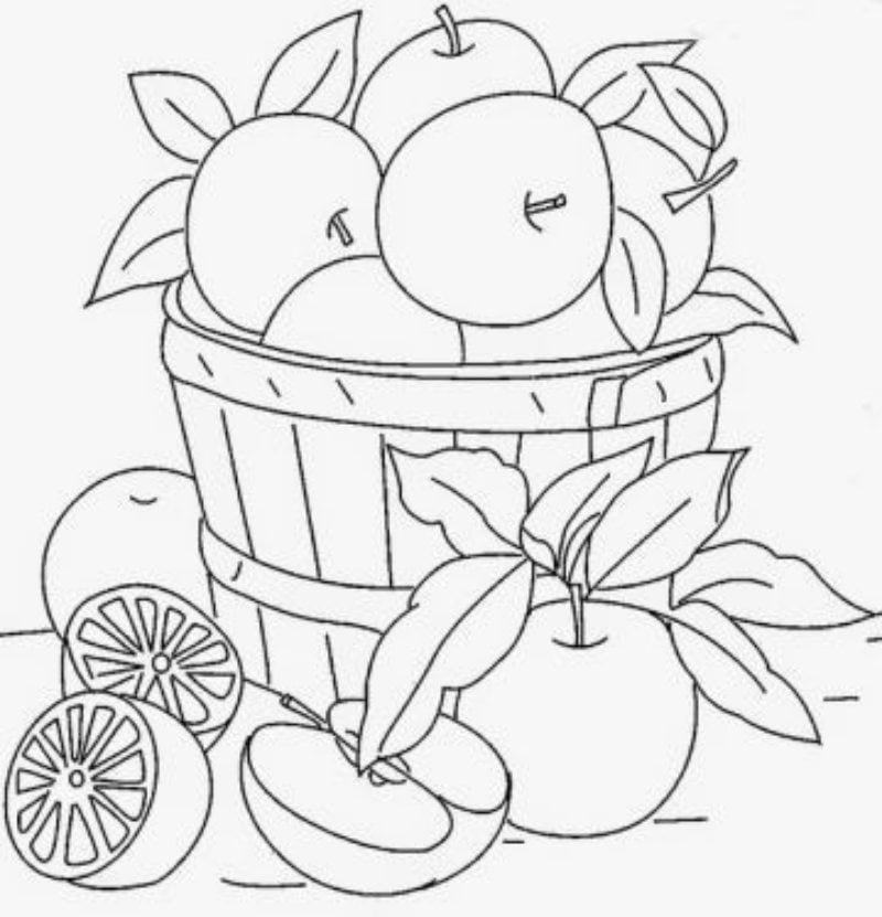 Desenho de frutas para colorir imprimir