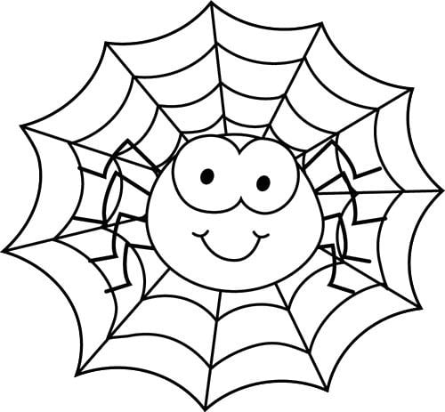 Desenho de teia de aranha para colorir