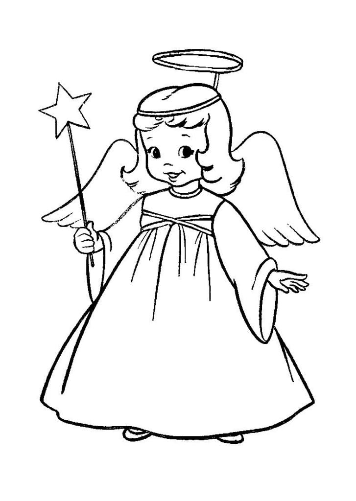 desenho de anjo para colorir