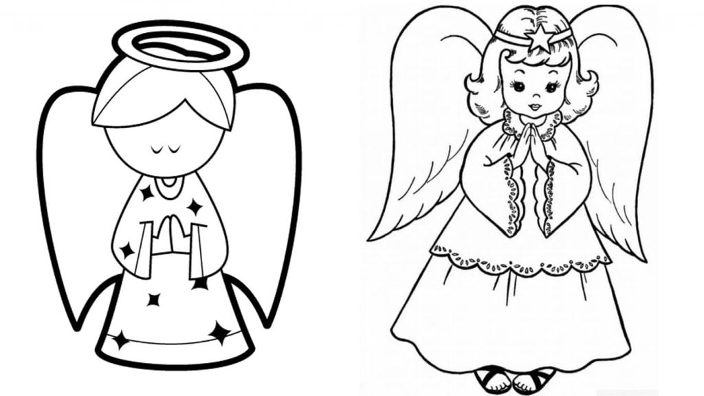 desenho de anjo para colorir e imprimir