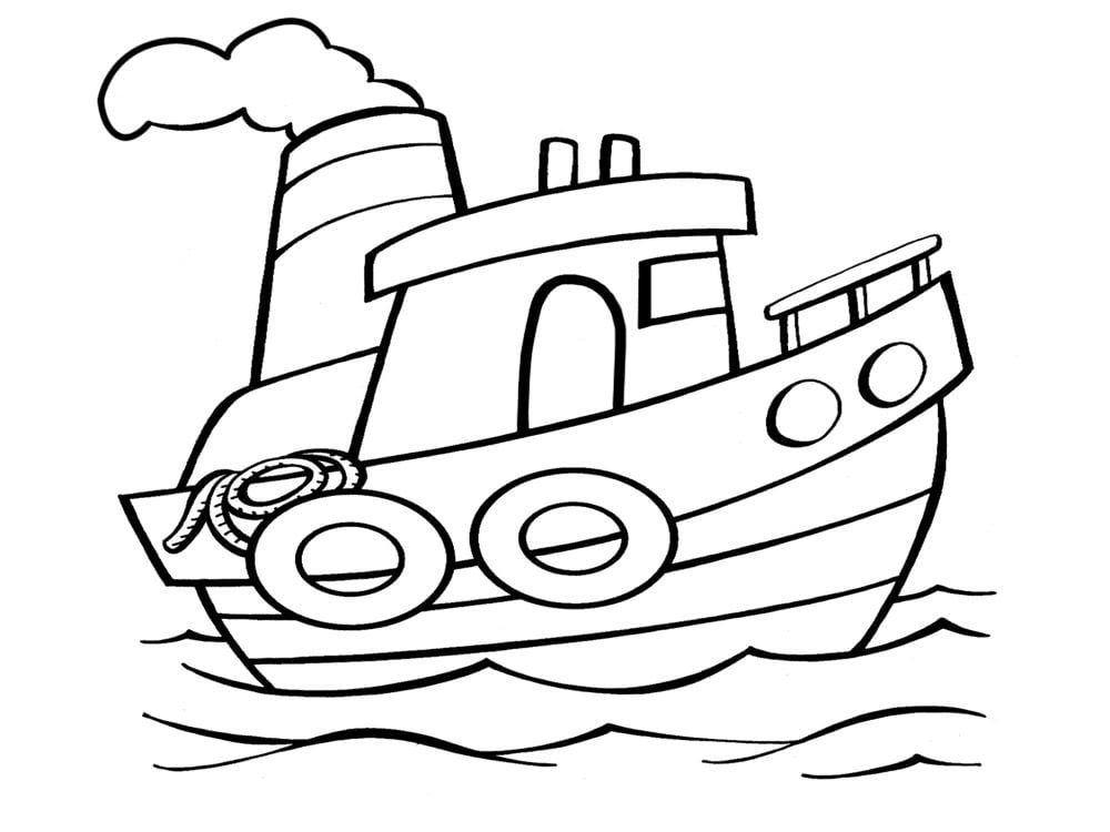 desenho de barco para colorir